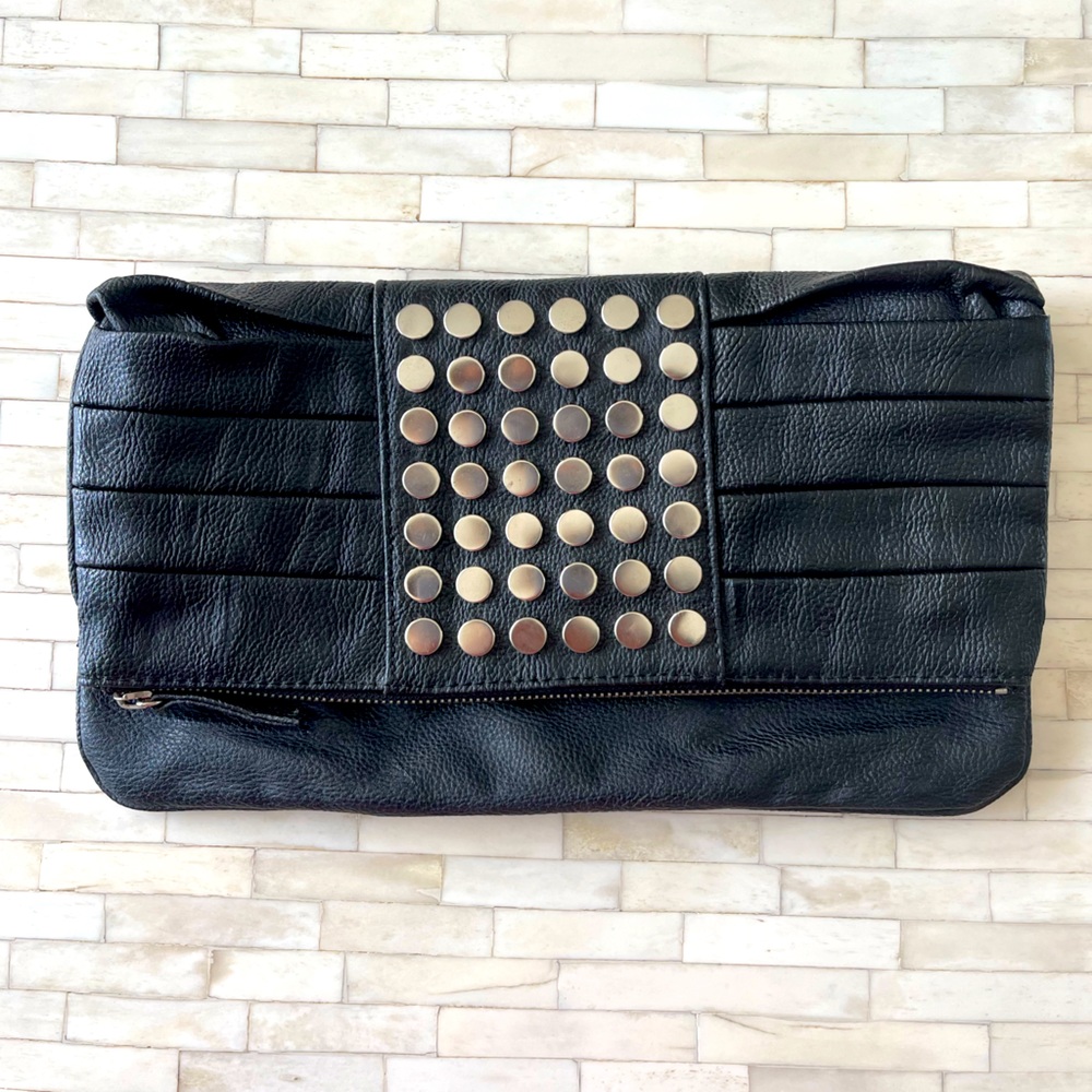 Aldo Black Faux-Leather Clutch